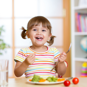 Young girl eating healthy